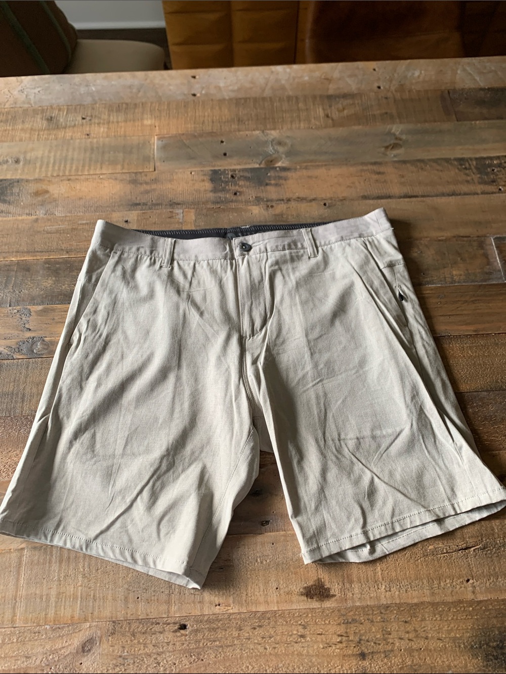 Vuori Men's Light Khaki Flat-Front Performance Shorts